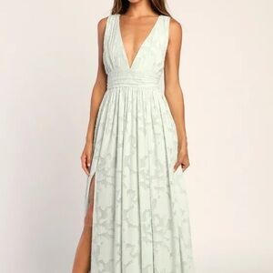 Sweet Sophistication Sage Green Burnout Floral Maxi Dress